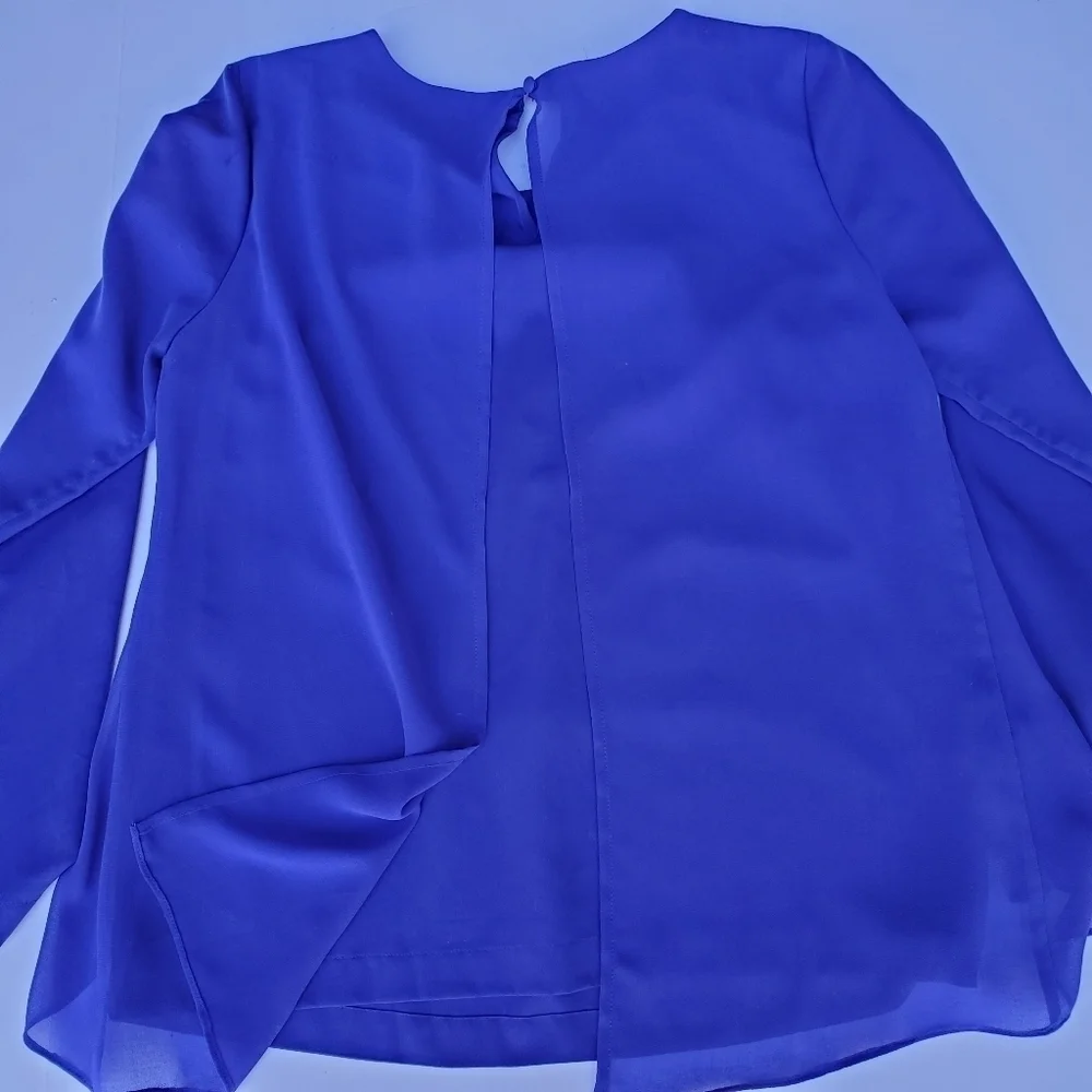 1 State Blue layered blouse S back detail - Picture 2 of 5
